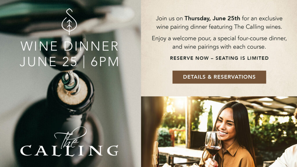 Wine Dinner June 25 at 6PM = click for details and reservations